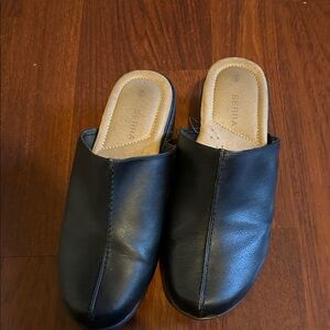 Serra Black Slip-On Leather Shoes